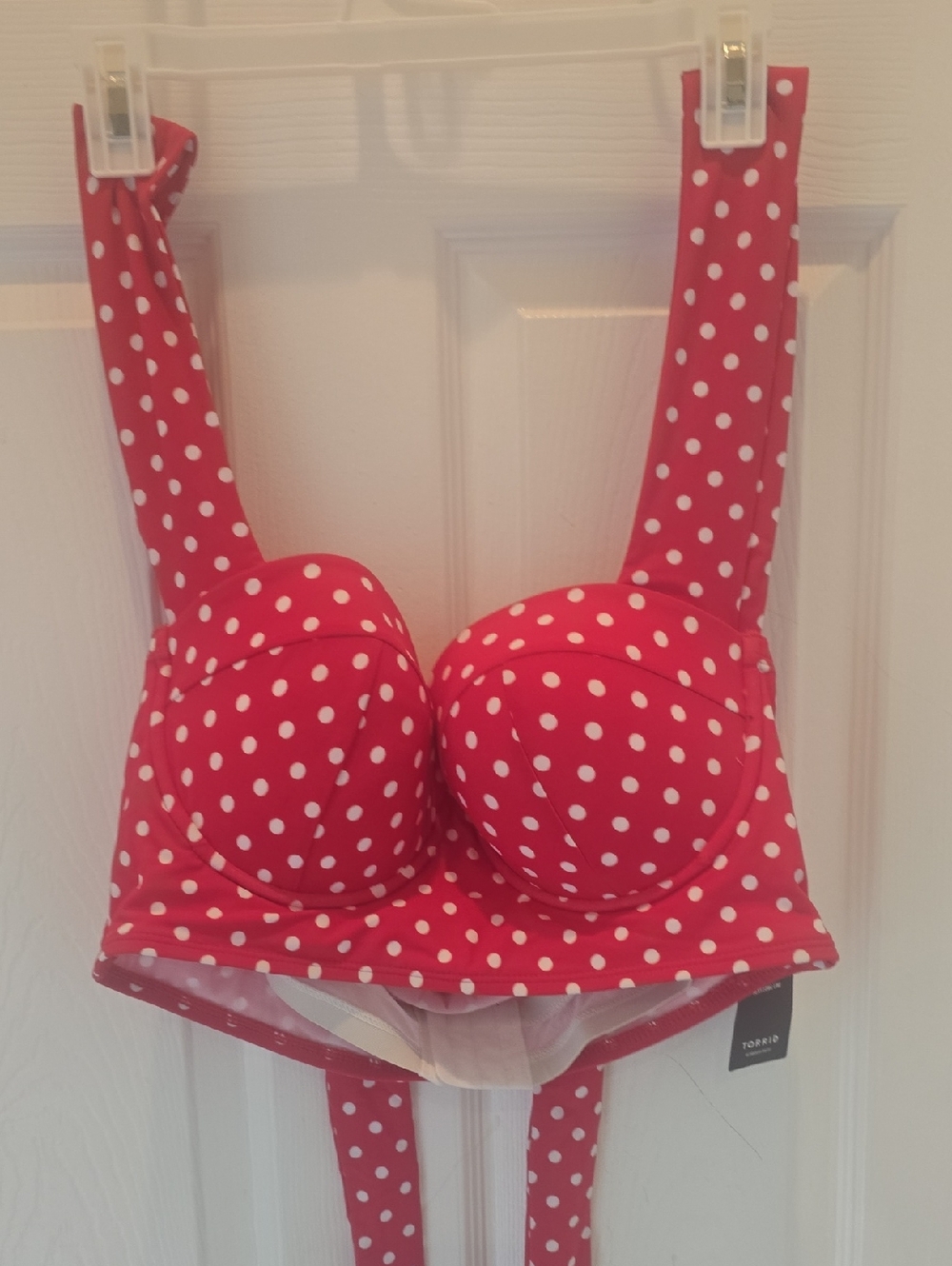 torrid Red White Polka Dot Swimsuit  Longline Top